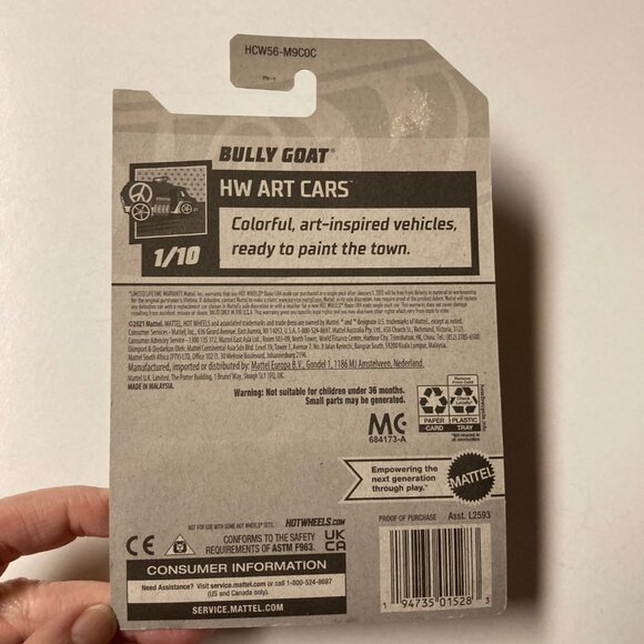 2022 Hot Wheels 62/250 "Bully Goat" 1/10 "HW Art Cars" Series - Purple - Picture 4 of 13